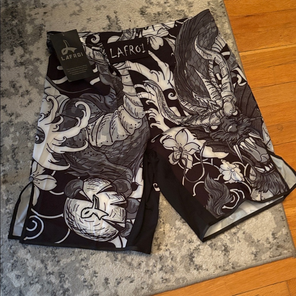 Black and Gray Lafroi Men's Swim Shorts NWT